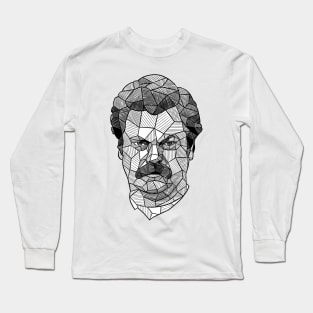 Sketchy Geometric Ron Swanson Long Sleeve T-Shirt